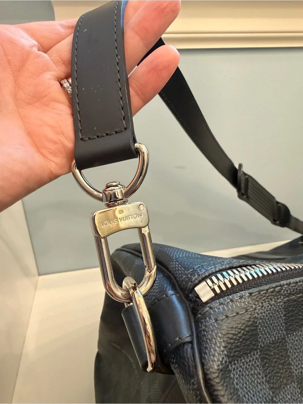 Louis Vuitton Keepall Bandoulière 55 Damier Graphite Bag Made in France